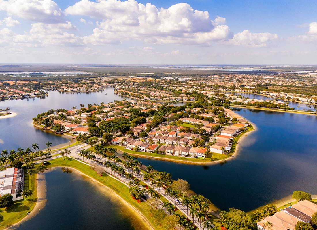 Doral, FL - Aerial view of a development in Doral, FL